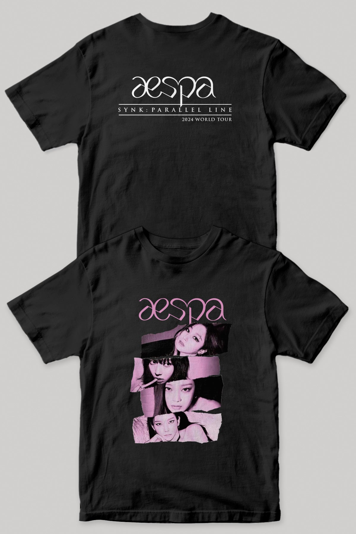 AESPA Black Shirt Front and Back