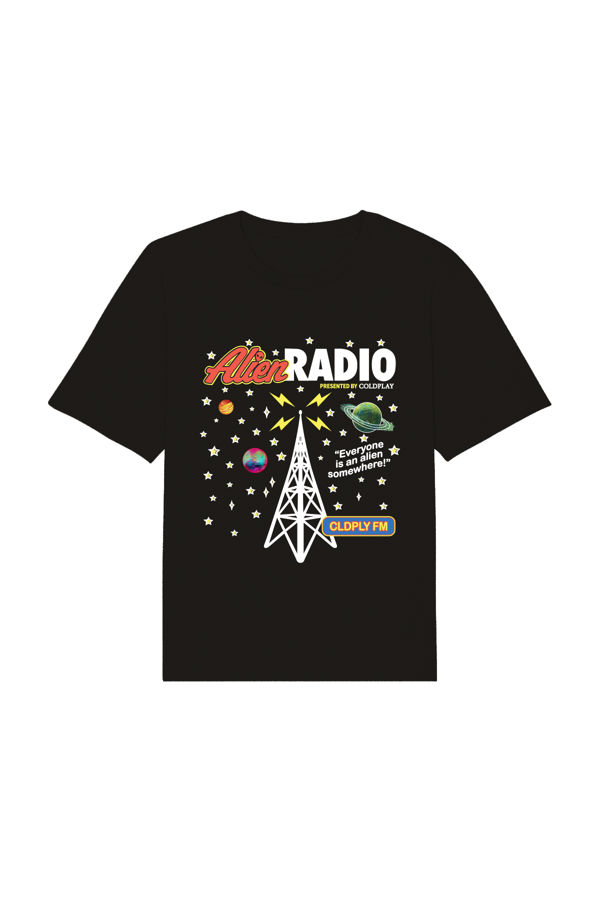 Coldplay Music of the Spheres World Tour | Alien Radio Black Tee