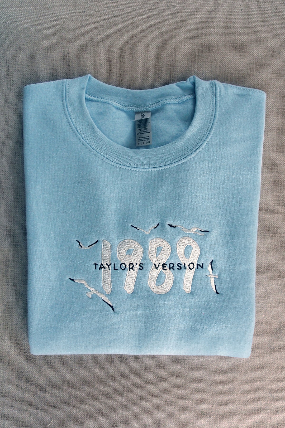 Taylor Swift 1989 Embroidered Sweatshirt | Light Blue