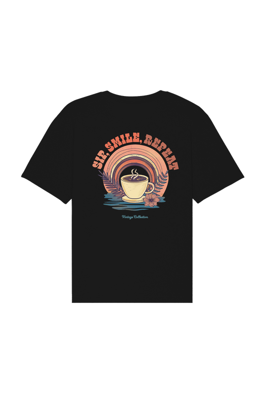 Sip smile repeat | Black Tee