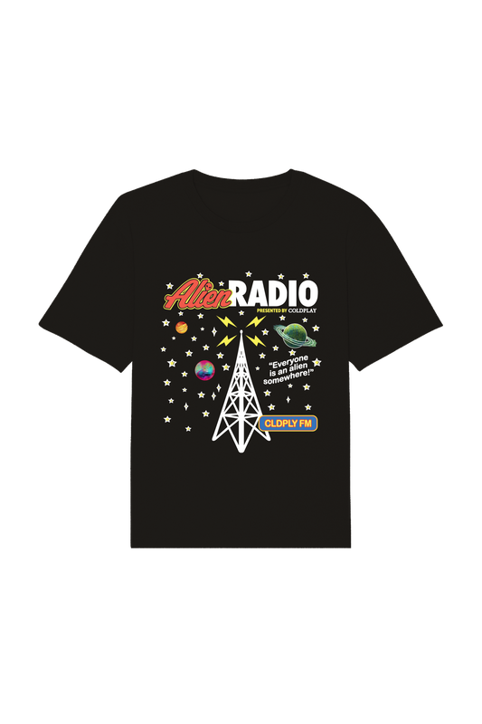 Coldplay Music of the Spheres World Tour | Alien Radio Black Tee