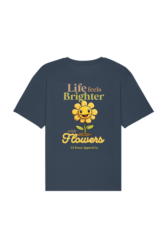 Life feels brighter with flowers | Blue Dusk Tee