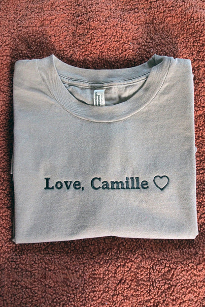 Embroidered Shirt with Custom Name | Love