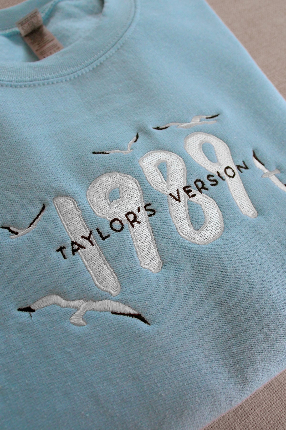 Taylor Swift 1989 Embroidered Sweatshirt | Light Blue