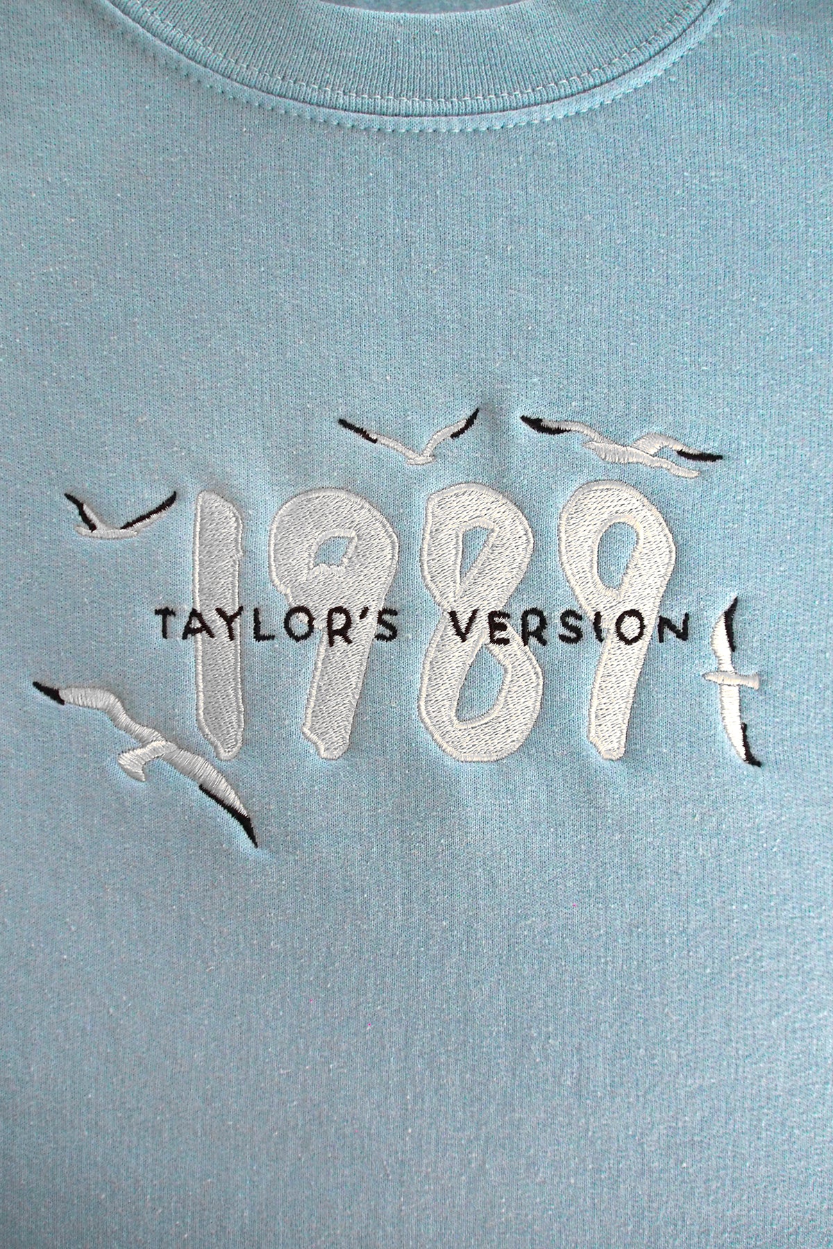 Taylor Swift 1989 Embroidered Sweatshirt | Light Blue