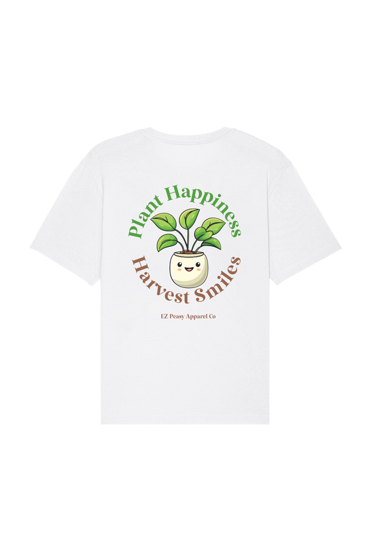 Plant happiness harvest smiles | White Tee